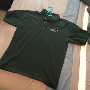 Green 4imprint button up t-shirt
